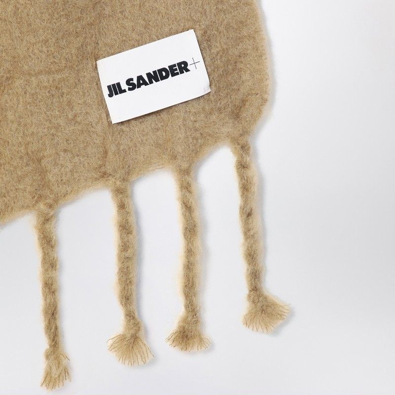 JIL SANDER Luxurious Mohair Blend Scarf with Fringes