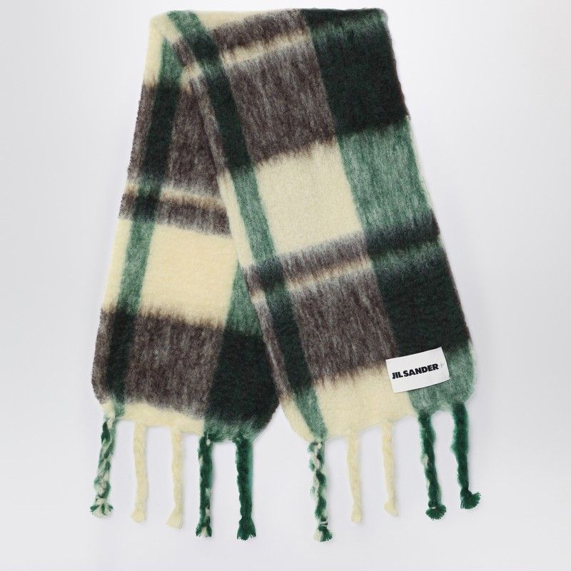 JIL SANDER Textured Mohair Blend Scarf with Fringes