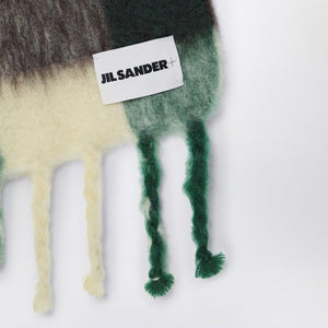 JIL SANDER Textured Mohair Blend Scarf with Fringes