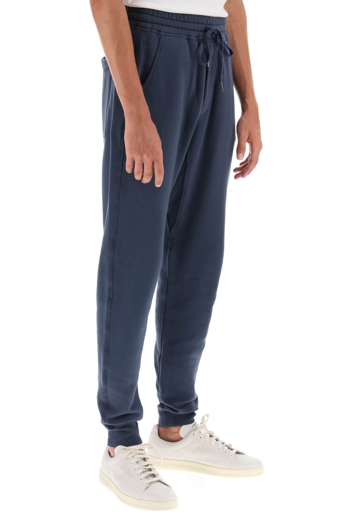 TOM FORD Men's Blue Fleece-Back Joggers for FW23