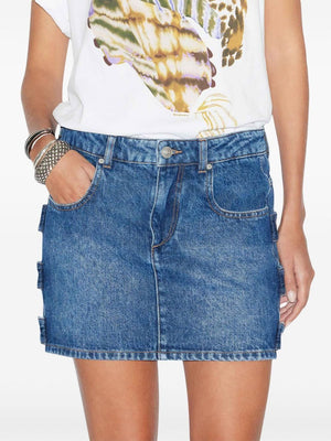 ISABEL MARANT Chic Blue Cotton Mini Skirt