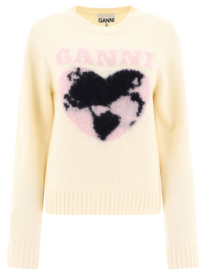 GANNI Graphic Wool Mix O-Neck Sweater