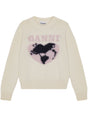 GANNI Chic Patterned Wool Crewneck Sweater