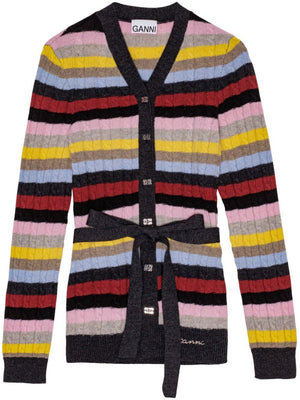 GANNI Multicolor Cardigan with Silver Buttons for Women