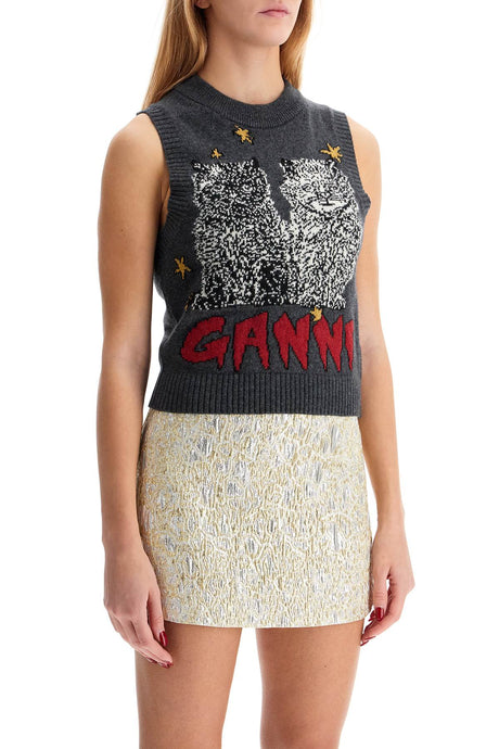 GANNI Graphic Cats Vest - Regular Fit