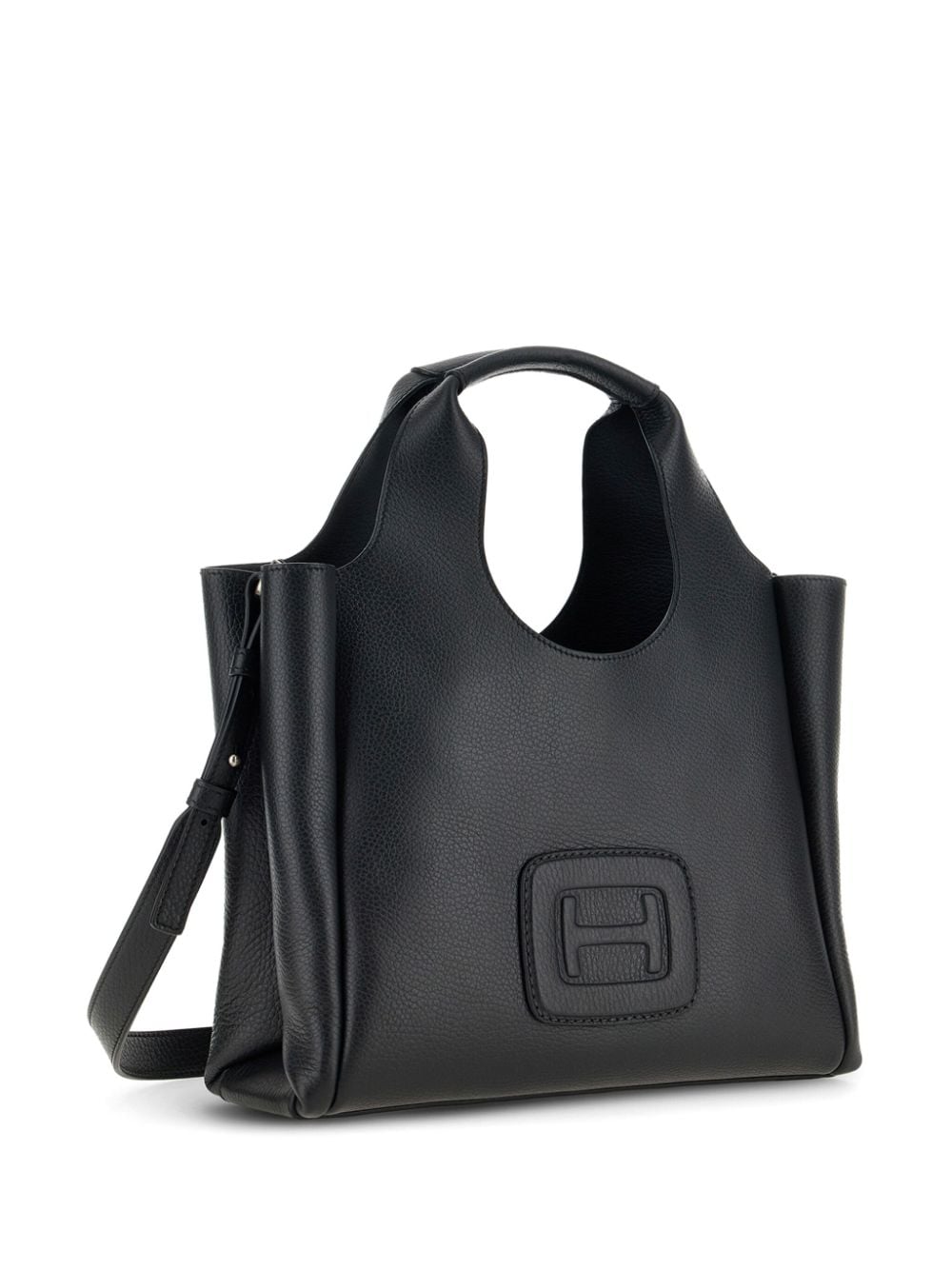 HOGAN Elegant Small Leather Tote with Embossed Logo