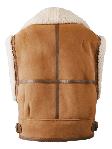 HOGAN Sleeveless Shearling Biker Vest