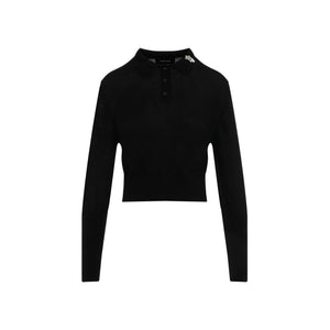 SIMONE ROCHA Merino Silk Knit Polo Cardigan for Women - Fall/Winter 2024