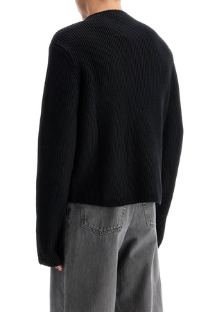 RIER Relaxed Fit Ribbed Wool Pullover Sweater - Size M