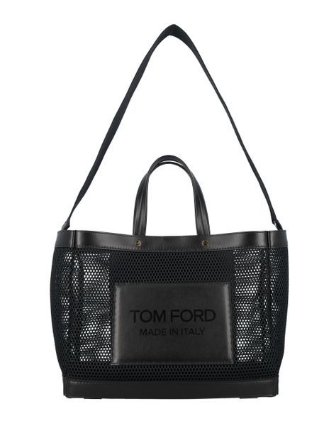 TOM FORD Black Leather Day Tote - SS23