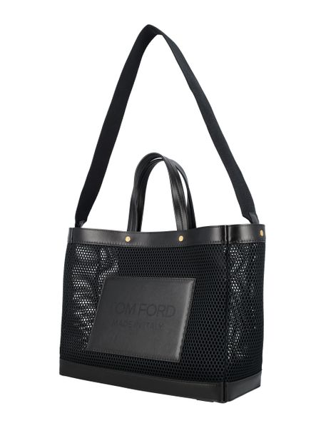 TOM FORD Black Leather Day Tote - SS23