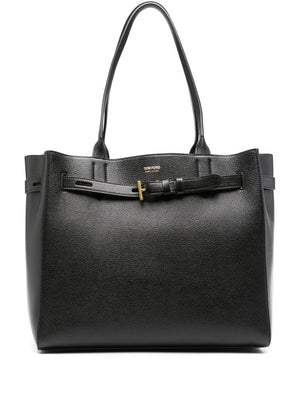 TOM FORD Elegant Hammered Leather Tote with Golden Closure