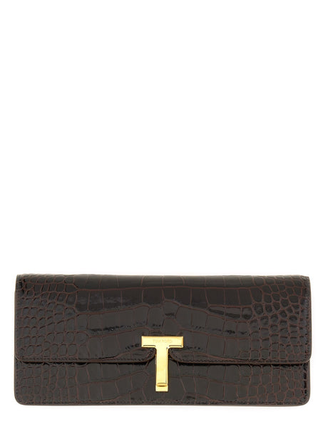 TOM FORD Elegant Leather Clutch Handbag