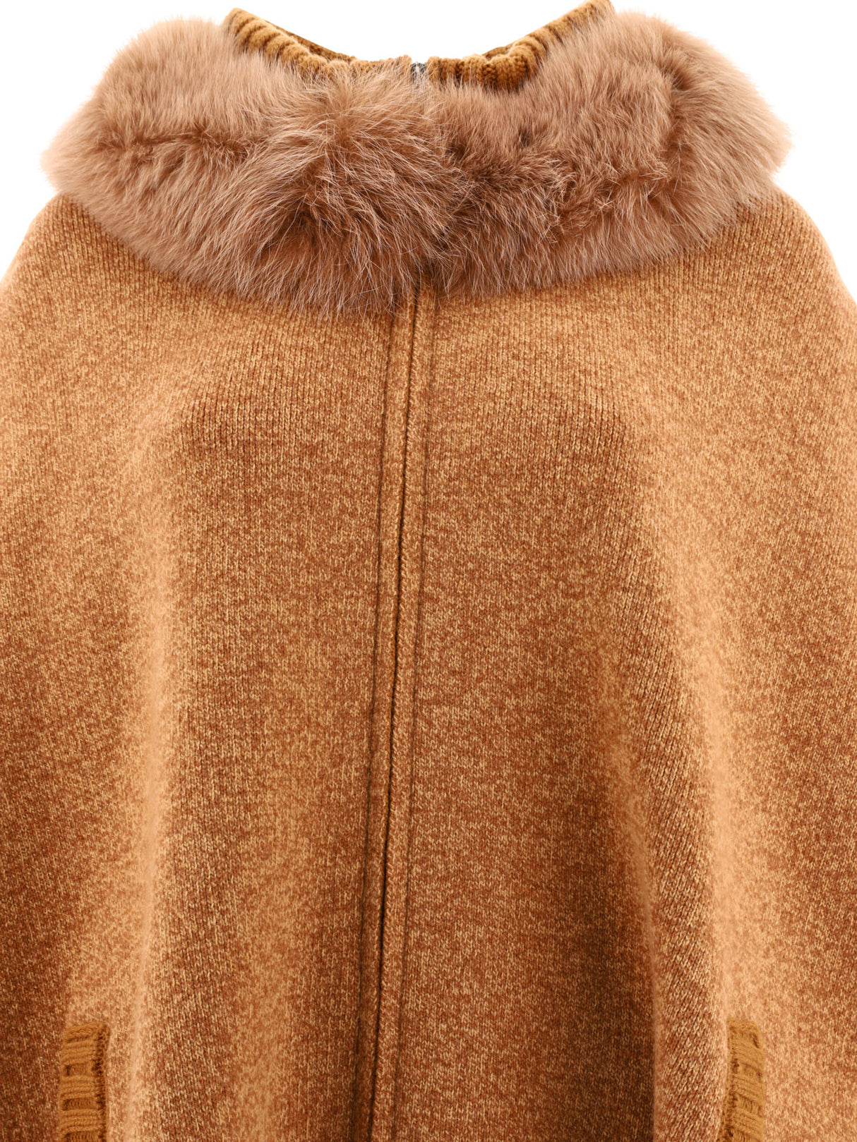 GIOVI Women's Beige Wool Blend Cape for FW23