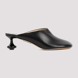 LOEWE Elegant Mini Flat Sandals in Black - 100% Brushed Goat Leather