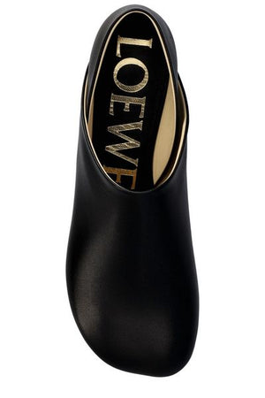 LOEWE Mini Luxe Black Goat Leather Slippers