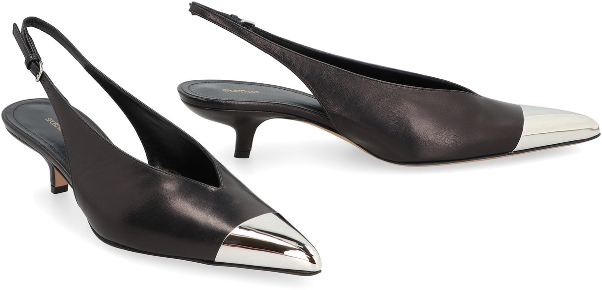 MAX MARA SPORTMAX Chic Pointy Toe Slingback Pumps with Adjustable Ankle Strap