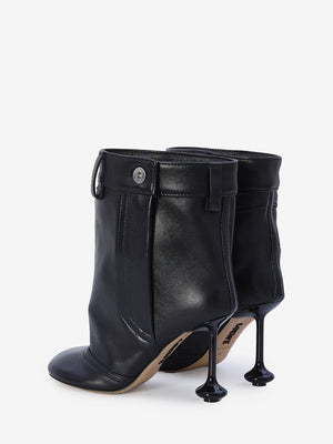 LOEWE Glossy Lambskin Mini Heel Ankle Boots