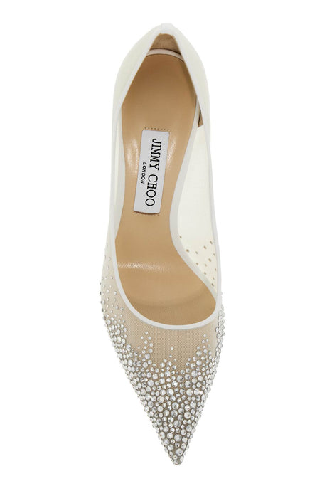 JIMMY CHOO Mesh Love Pumps with Dégradé Crystal Embellishment