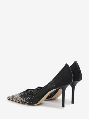 JIMMY CHOO Mesh Love Pumps with Dégradé Crystal Embellishment