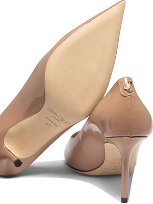 JIMMY CHOO Tan Patent Leather Pumps for Women