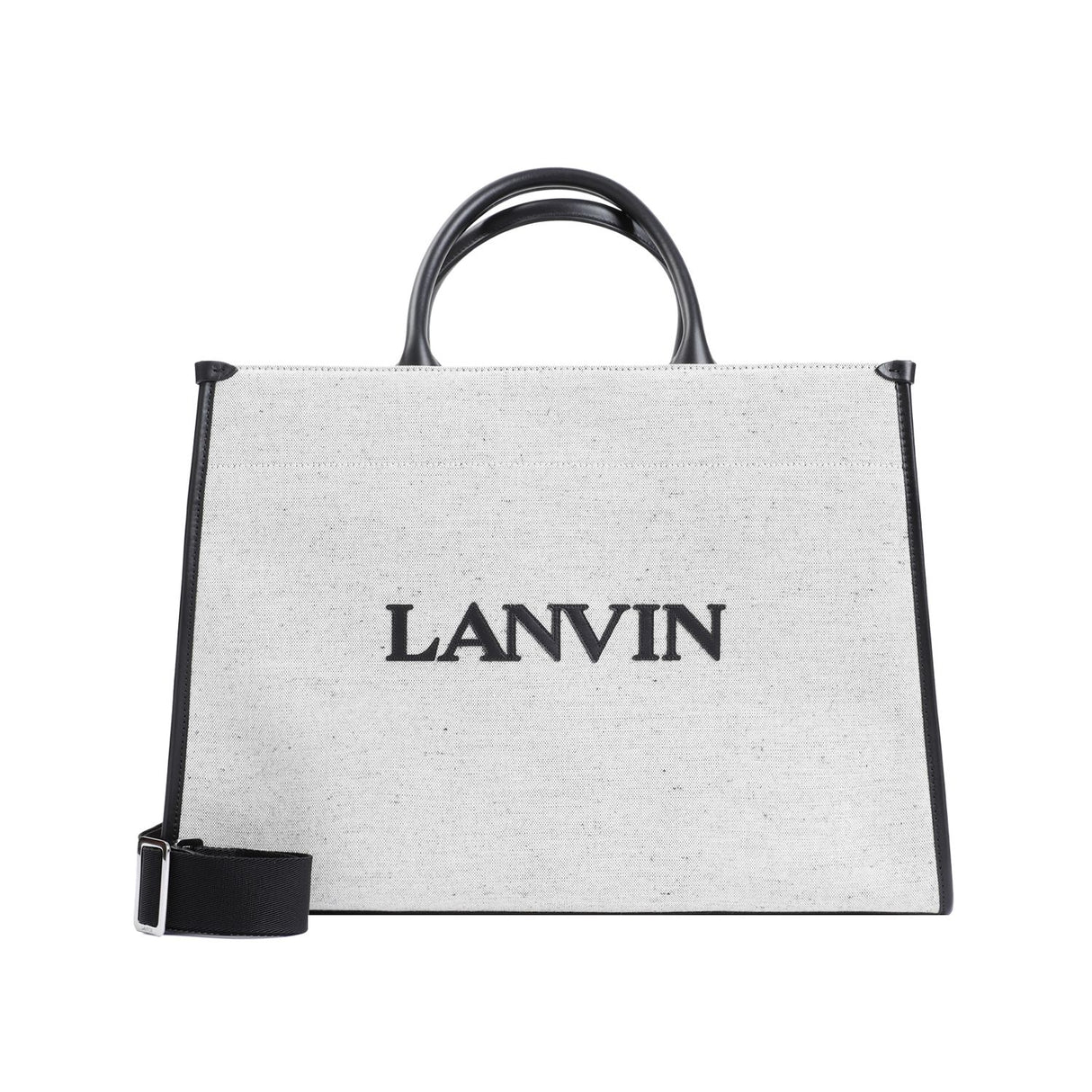 LANVIN Grey Cotton Tote Handbag for Men - SS24 Collection