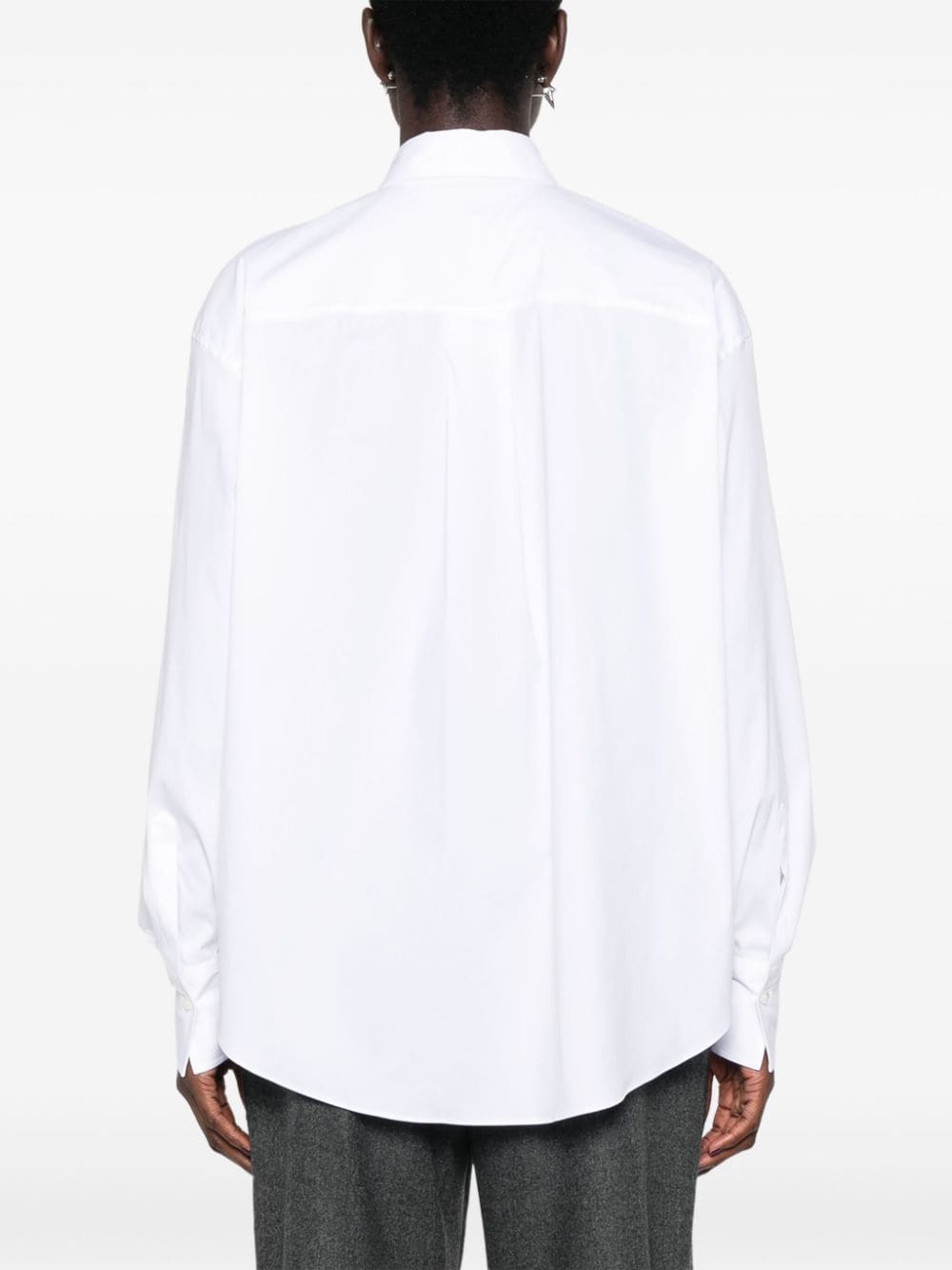 BRUNELLO CUCINELLI Elegant White Cotton Shirt with Monili Detail