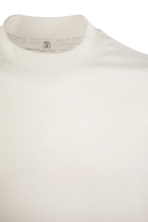 BRUNELLO CUCINELLI Chimney Neck Cotton Long-Sleeve Tee