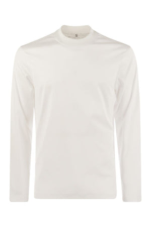 BRUNELLO CUCINELLI Chimney Neck Cotton Long-Sleeve Tee