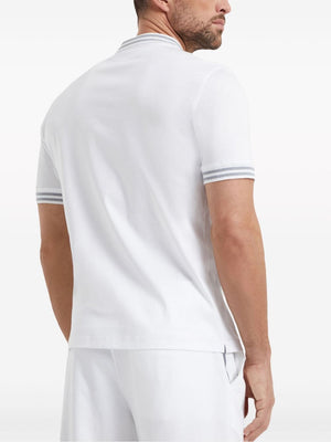 BRUNELLO CUCINELLI Men's Cotton Polo with Tennis Logo - Fall/Winter 2024