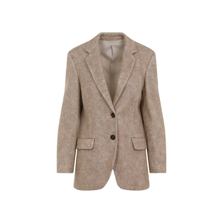 BRUNELLO CUCINELLI Women's Light Brown Jacket with Monili Detailing