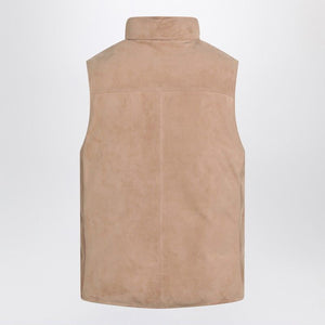 BRUNELLO CUCINELLI Men's Beige Suede Waistcoat