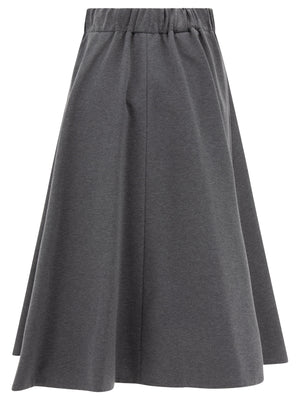 BRUNELLO CUCINELLI Circle Midi Skirt in Grey