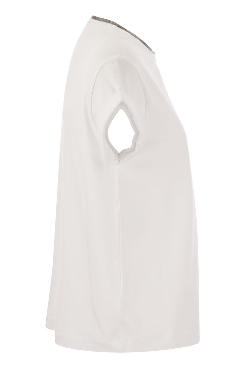 BRUNELLO CUCINELLI Classic White Teardrop T-Shirt for Women - Spring/Summer 2024