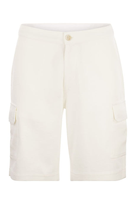 BRUNELLO CUCINELLI Knee-Length Cotton Blend Shorts for Men