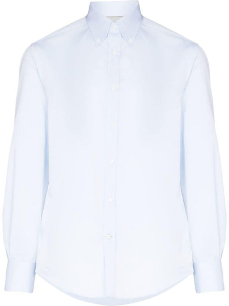 BRUNELLO CUCINELLI Sky Blue Slim-Fit Cotton Shirt