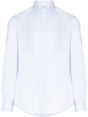 BRUNELLO CUCINELLI Sky Blue Slim-Fit Cotton Shirt