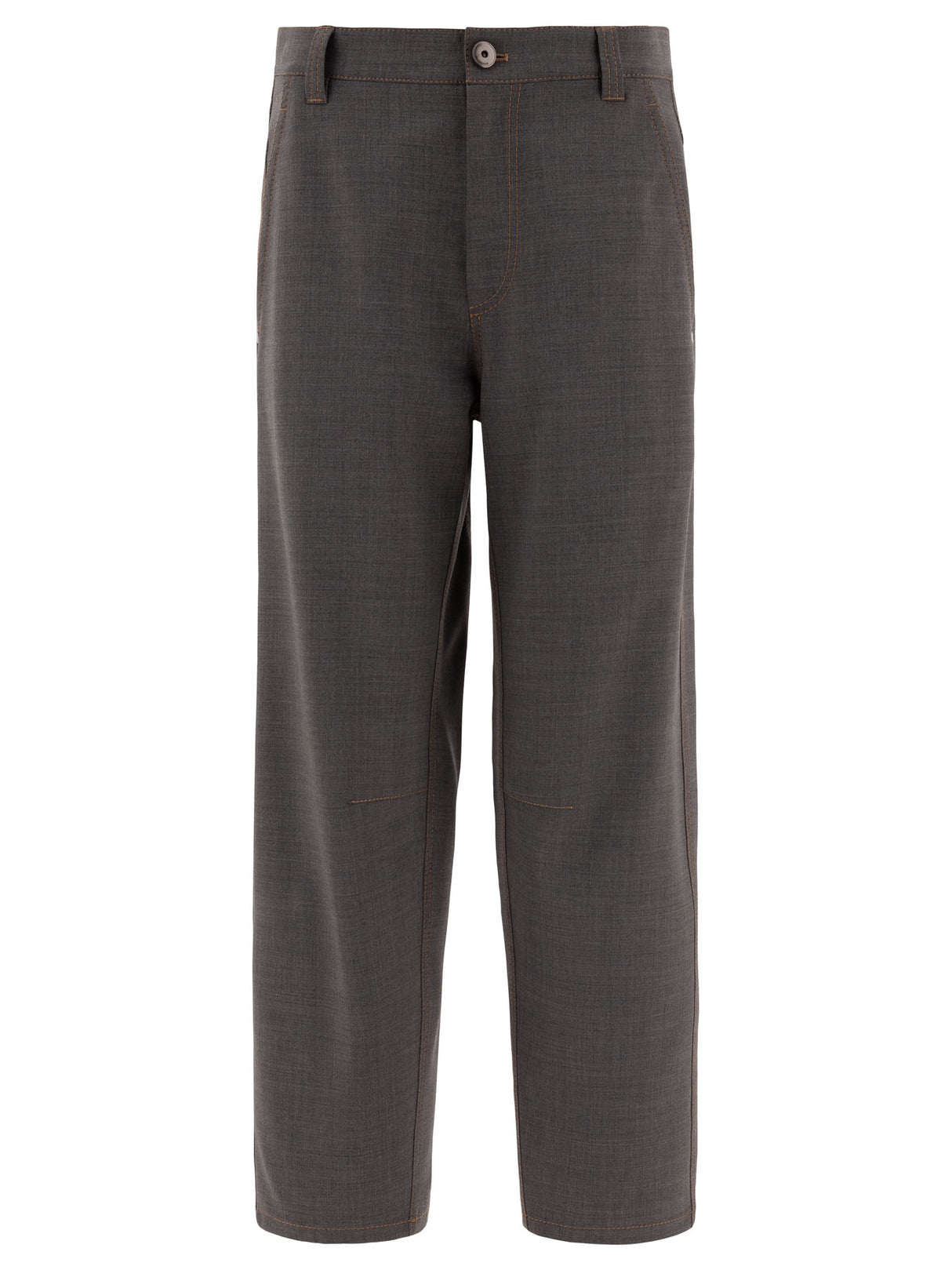 BRUNELLO CUCINELLI Soft Curved Wool Trousers - Regular Fit, High Rise