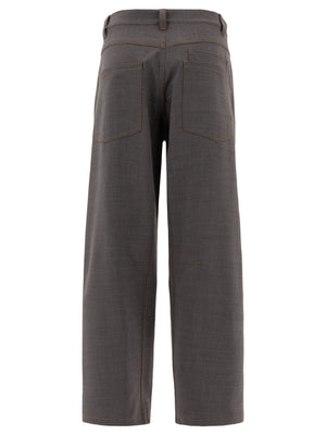 BRUNELLO CUCINELLI Soft Curved Wool Trousers - Regular Fit, High Rise