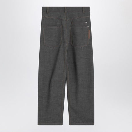 BRUNELLO CUCINELLI Medium Grey Wool-Blend Trousers for Women - FW24