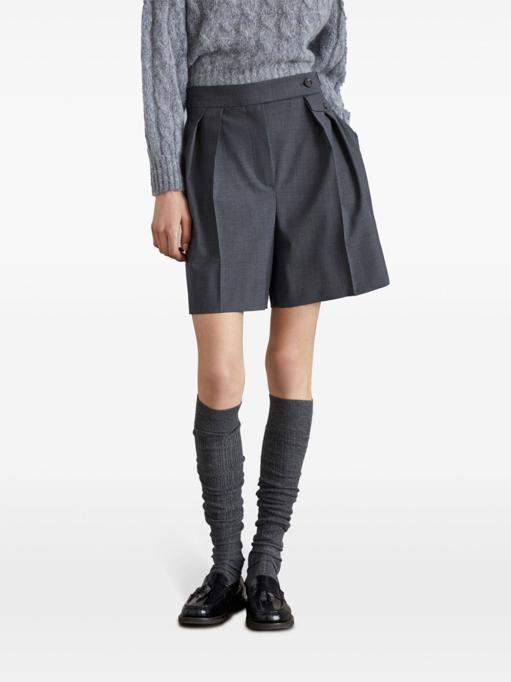 BRUNELLO CUCINELLI Thigh-Length Wool Blend Shorts