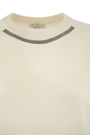 BRUNELLO CUCINELLI Elegant Cashmere Sweater with Jewel Neckline