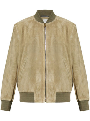 PAUL SMITH Luxurious Green Suede Bomber Jacket