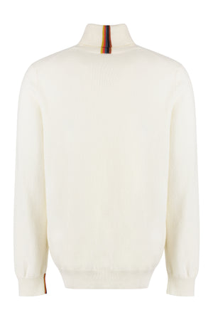 PAUL SMITH Men's White Cashmere Turtleneck Sweater for FW23