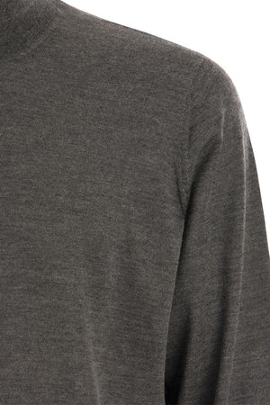 BRUNELLO CUCINELLI Men's Lightweight Cashmere and Silk Turtleneck Sweater for FW23 in Grey