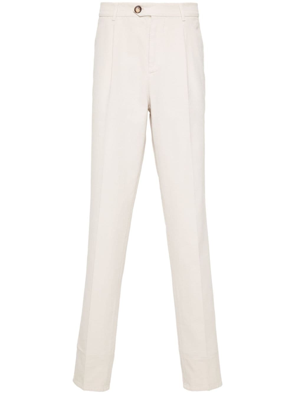 BRUNELLO CUCINELLI Refined Cotton Chino Pants in Sand