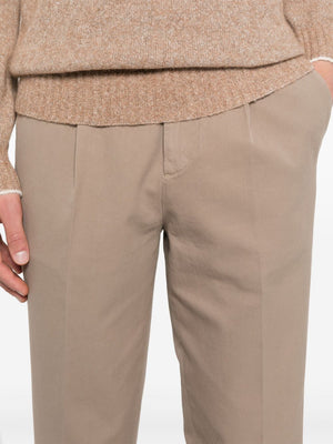 BRUNELLO CUCINELLI Earth Brown Cotton Chino Trousers