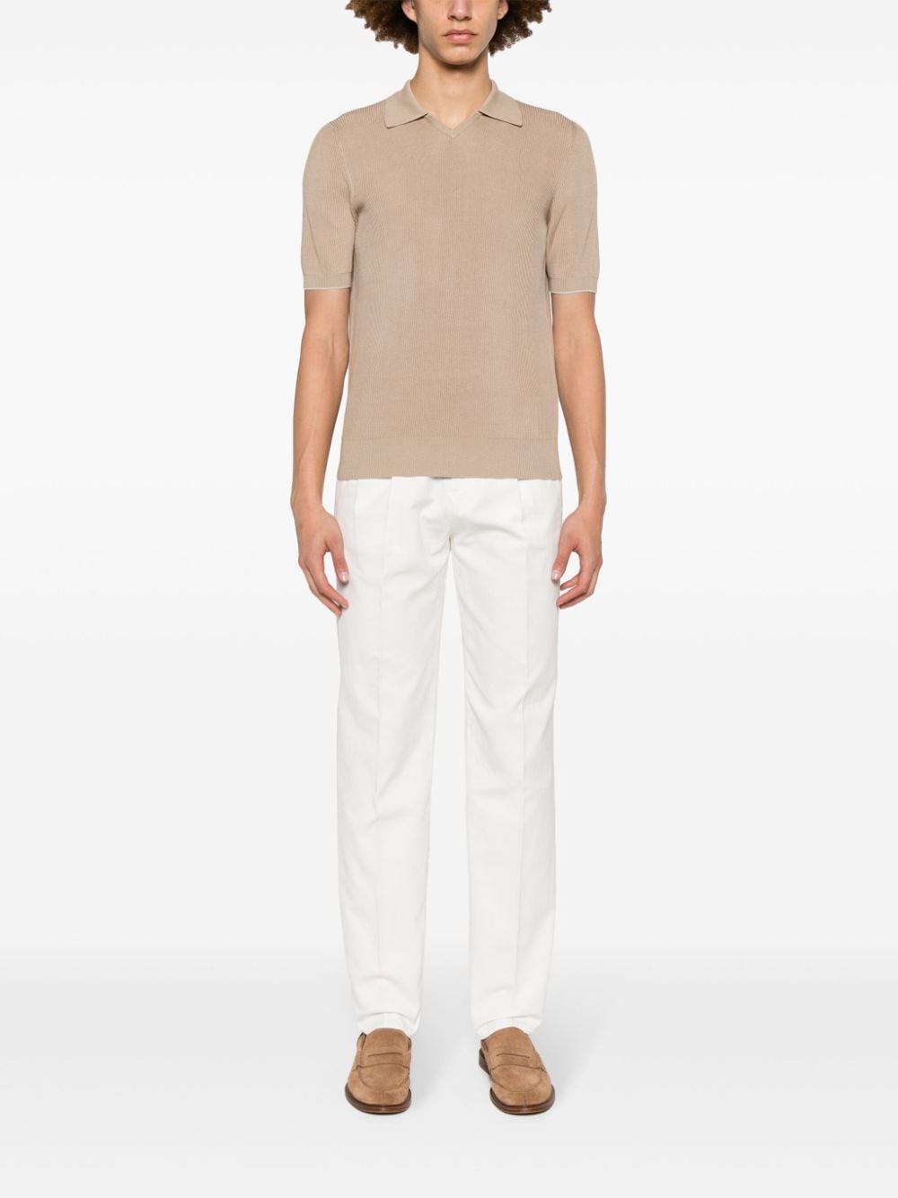 BRUNELLO CUCINELLI Cropped Straight-Leg Cotton Trousers for Men