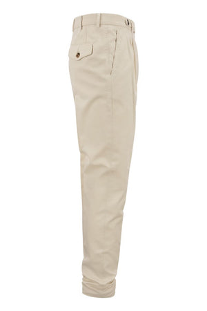 BRUNELLO CUCINELLI Elegant White Cotton Trousers