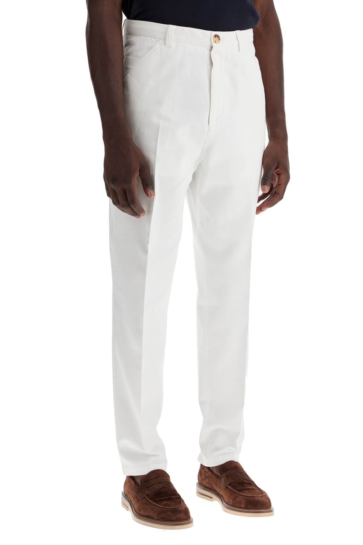 BRUNELLO CUCINELLI Contemporary Twill Gabardine Trousers in Slim Fit